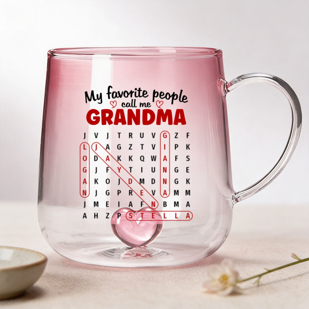 My Favorite People Call Me Grandma - Personalized Glass Mug - Mother's Day Gift for Mom, Grandma