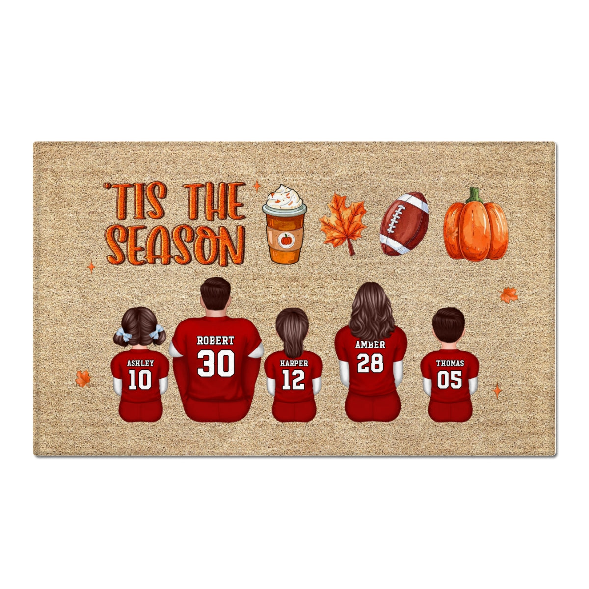 American Football Family Tis The Season Fall Vibe Personalized Doormat