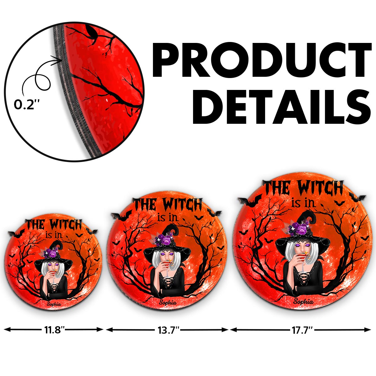 The Witch Is In Personalized Wood Sign, Halloween Decoration