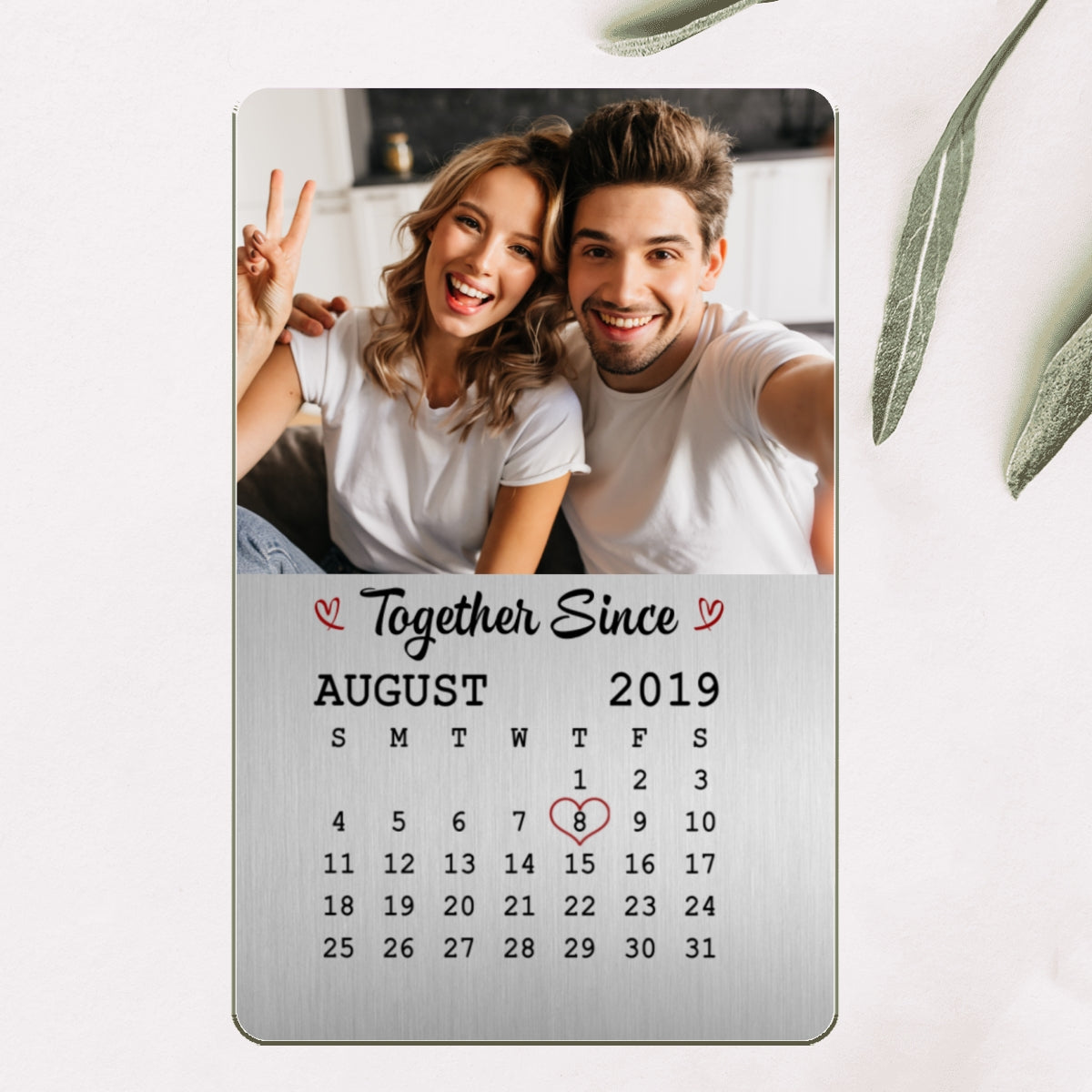 The Day It All Began Custom Photo Anniversary Date Personalized Wallet Insert Metal Wallet Card