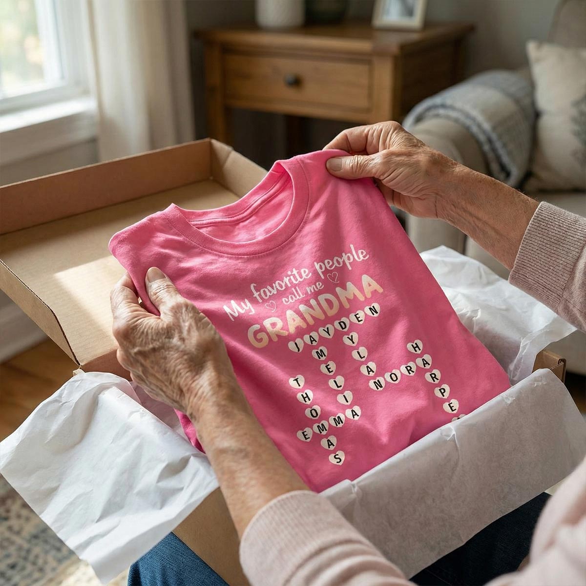 Favorite People Call Me Grandma Crossword Puzzle - Personalized Shirt - Mother's Day Gift For Grandma