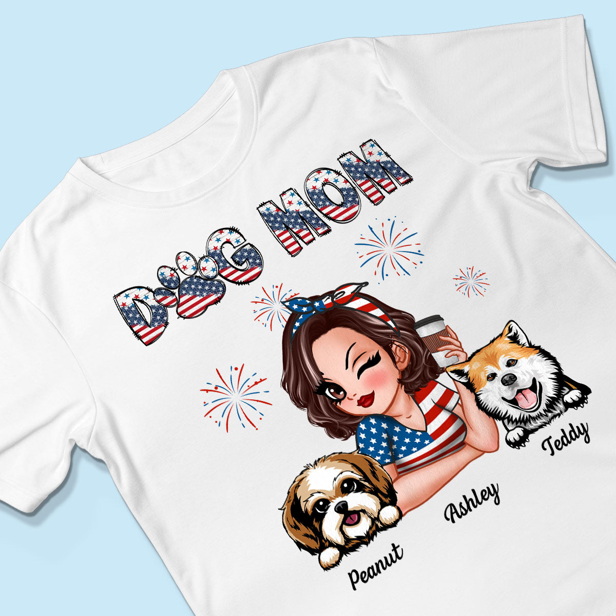 4th Of July Dog Mom Personalized Shirt, Gift For Dog Lover
