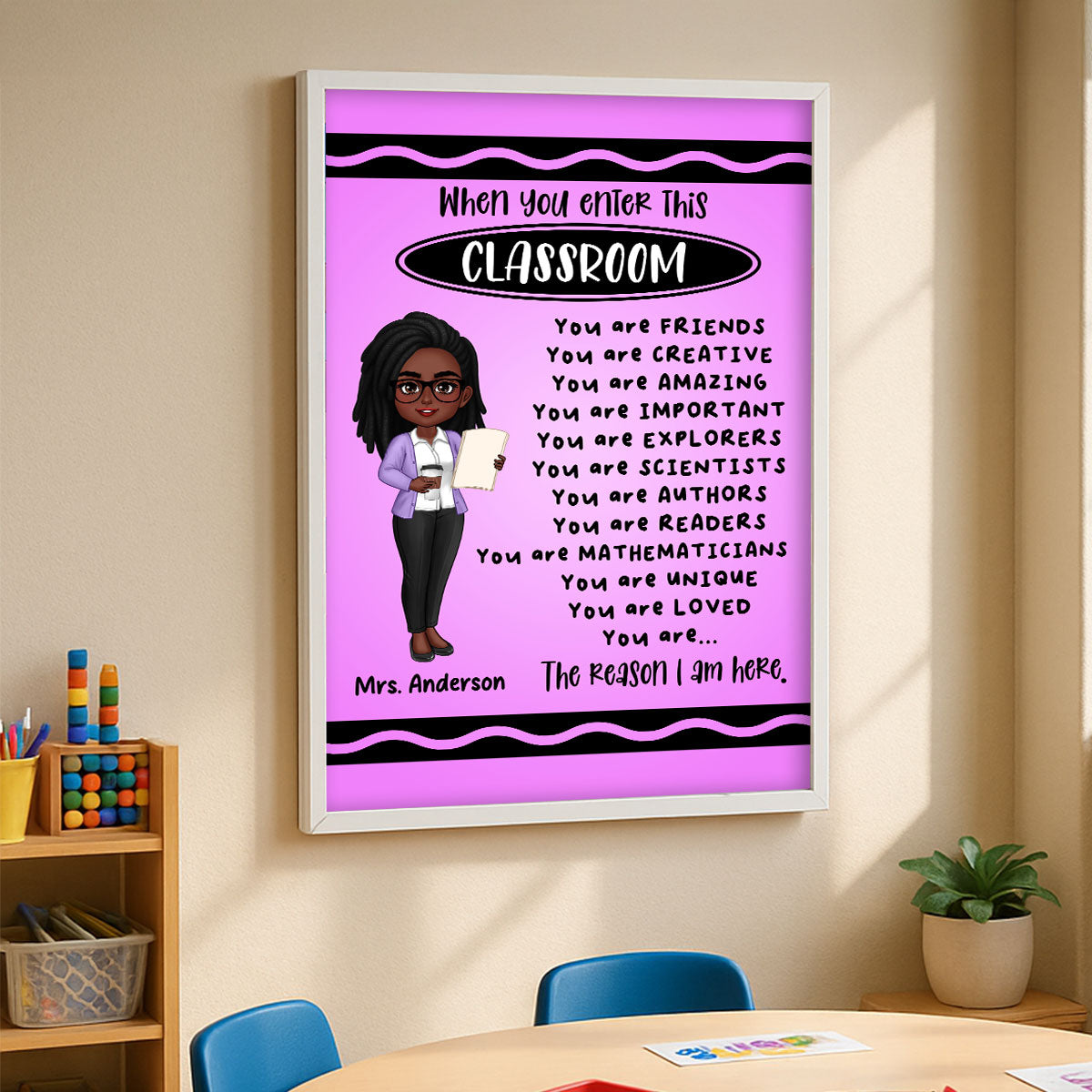 Teacher Crayon Theme When You Enter This Classroom Personalized Poster