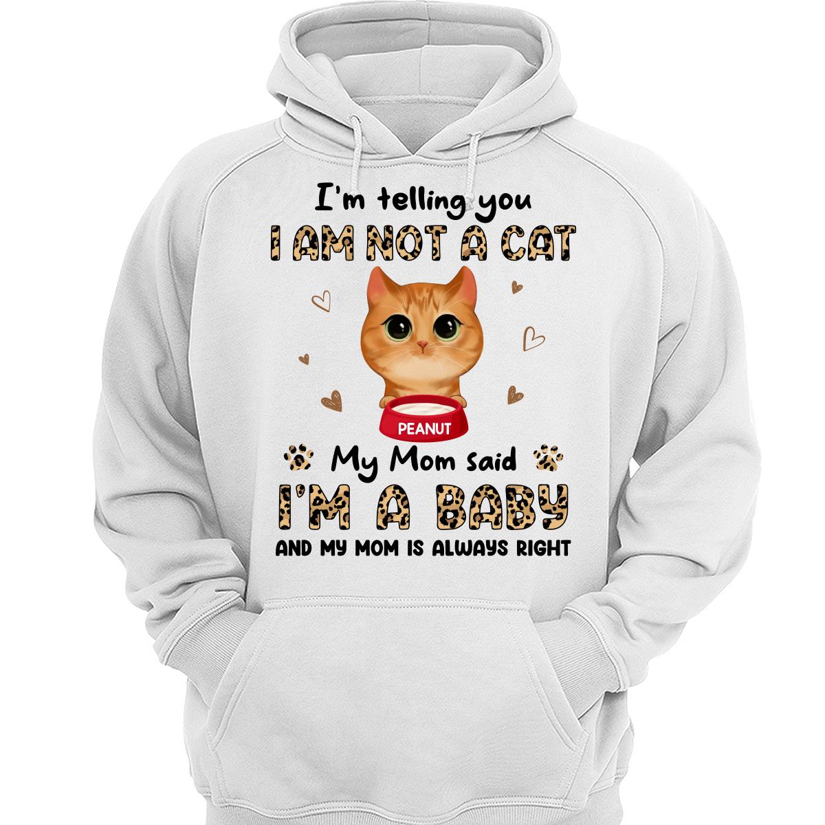 Leopard Peeking Watercolor Cute Cats My Mom Said I‘m A Baby Personalized Shirt
