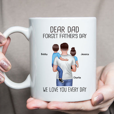 Happy Father‘s Day Dad Holding Kids Personalized Mug