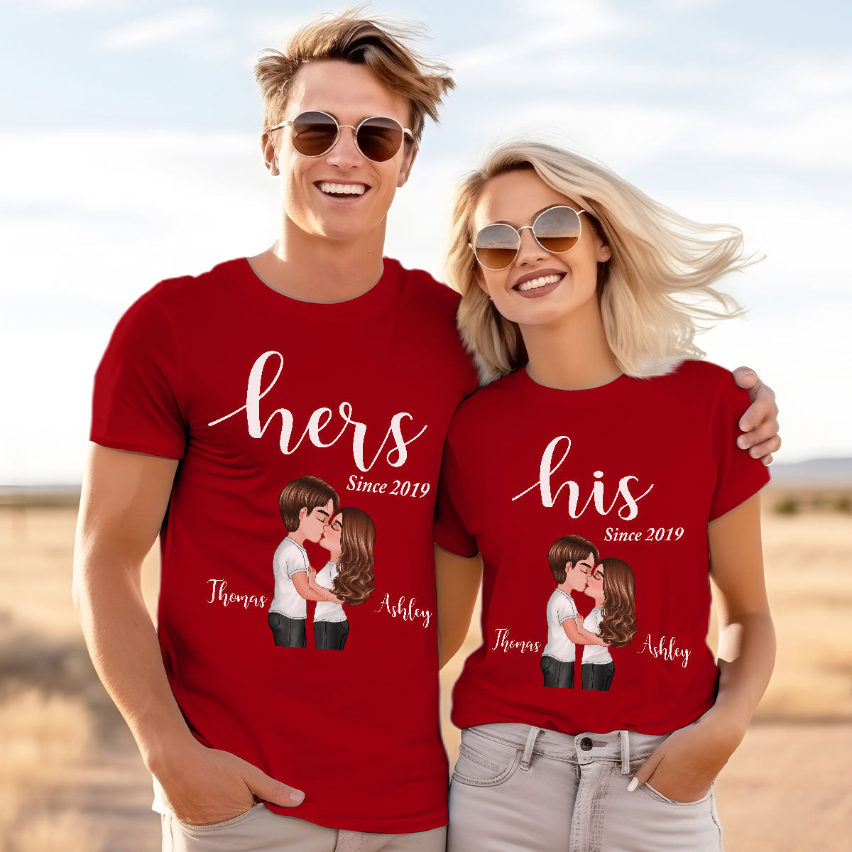 Couple His Her Valentine‘s Day Personalized Matching Shirts [Set of 2 Shirts]