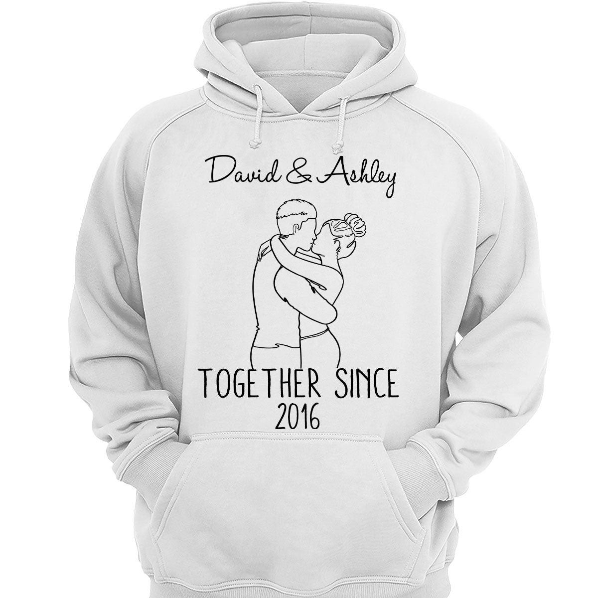 Couple Kissing Outline Valentine‘s Day Gift For Him For Her Personalized Shirt