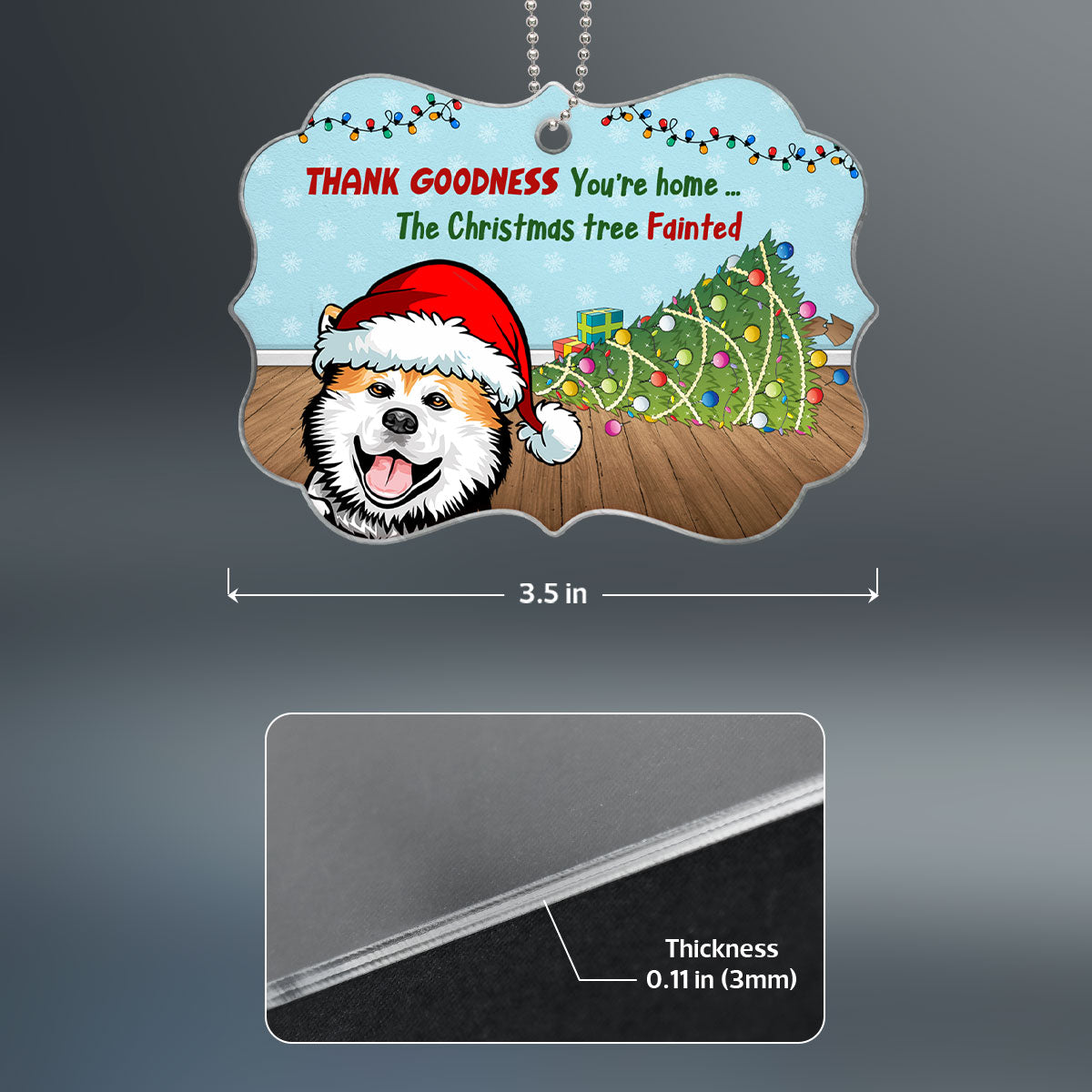The Tree Fainted Naughty Dog Cat Personalized Acrylic Ornament