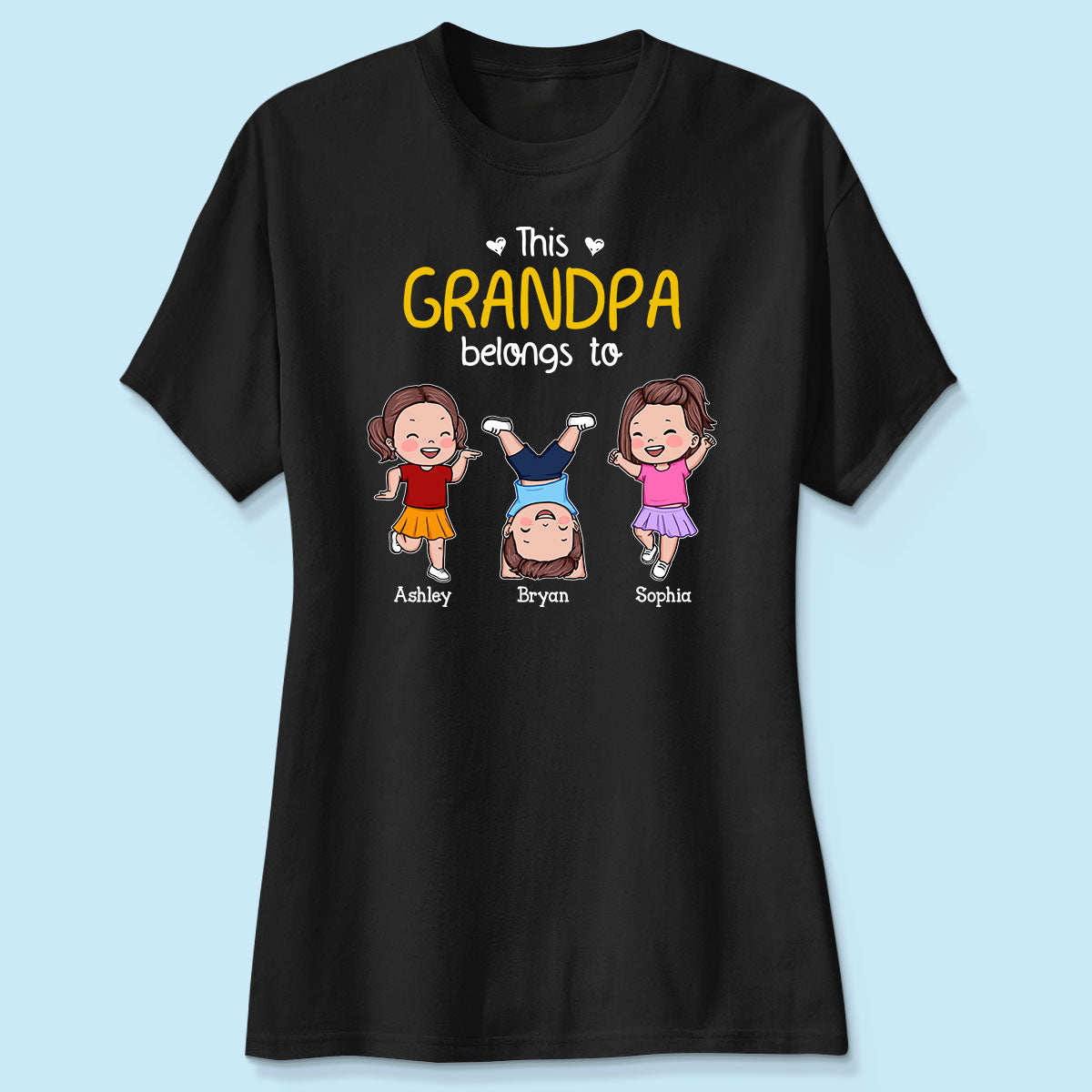 This Daddy Grandpa Belongs To Happy Kids Vector Personalized Shirt
