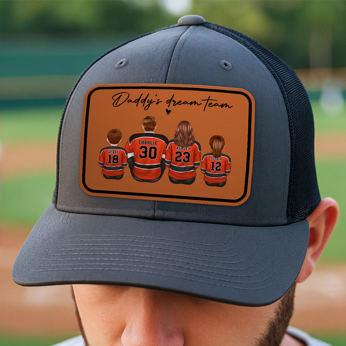 Hockey Daddy's Dream Team Personalized Trucker Hat, Father's Day Snapback, Gift for Hockey Dads