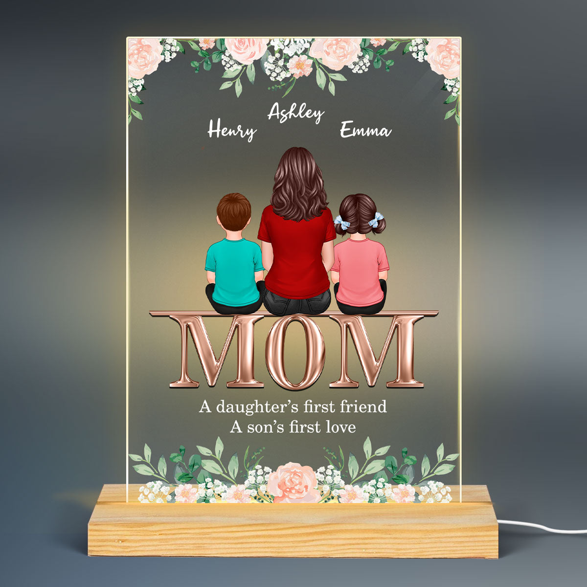 Mom Daughter First Friend Son First Love Personalized Acrylic LED Lamp Night Light