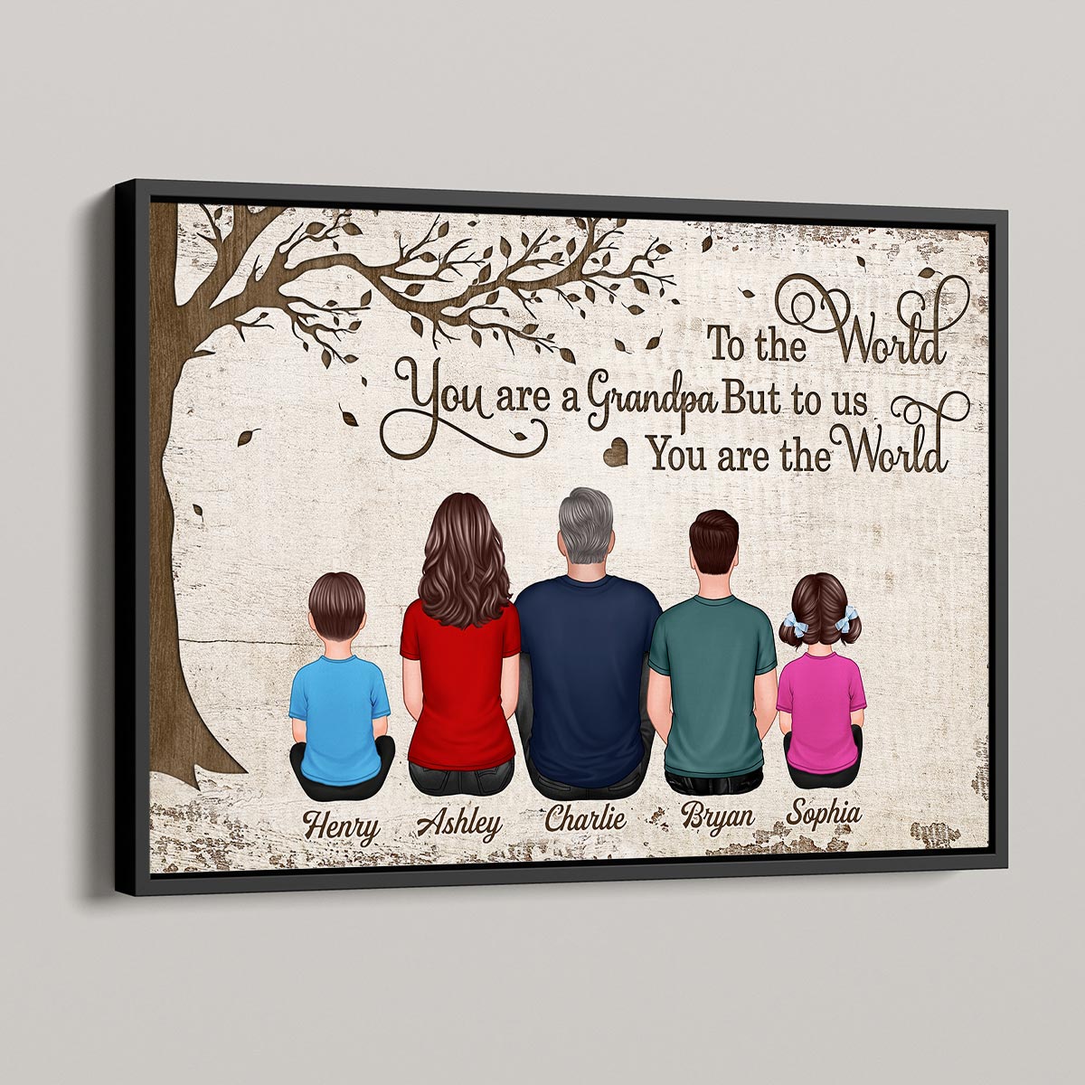 To The World You Are A Grandpa Personalized Horizontal Poster
