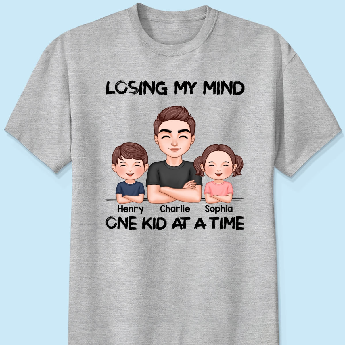 Losing My Mind One Kid At A Time Gift For Dad Personalized Shirt