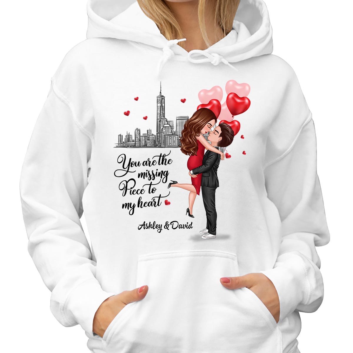 The Missing Piece To My Heart Valentine‘s Day Gift For Him, Gift For Her Personalized Shirt