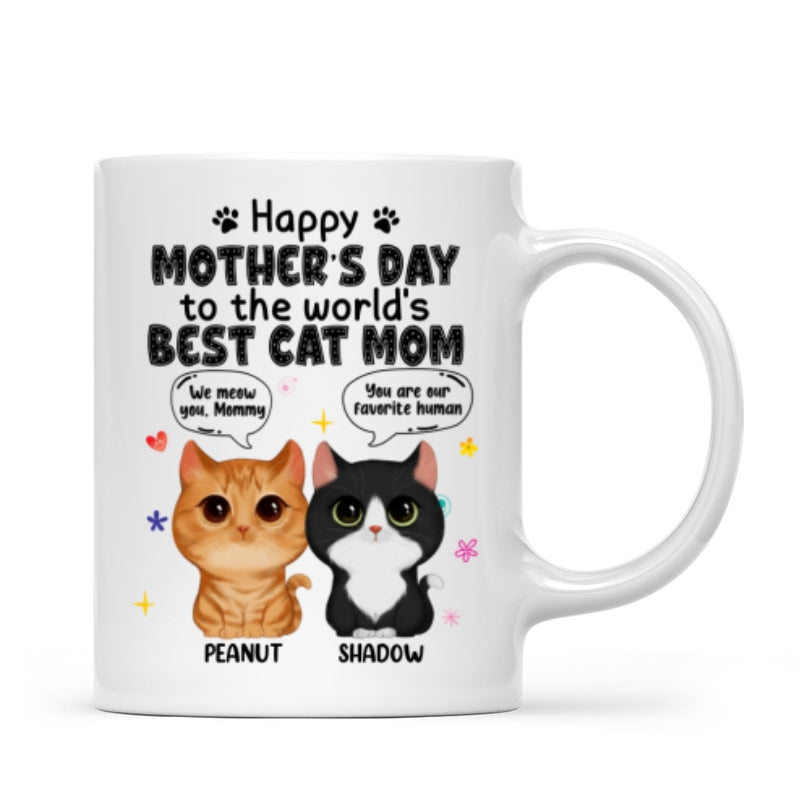 Watercolor Cute Cats Happy Mother‘s Day Cat Mom Watercolor Cute Cats Personalized Mug