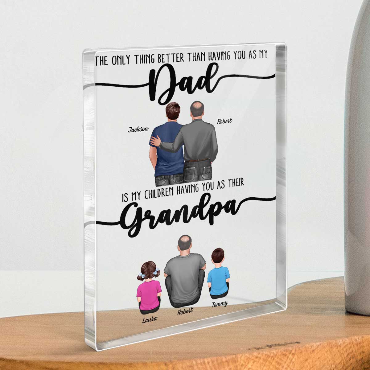 The Only Thing Better Than Dad Grandpa Back View Personalized Acrylic Block, Father's Day gift from Son