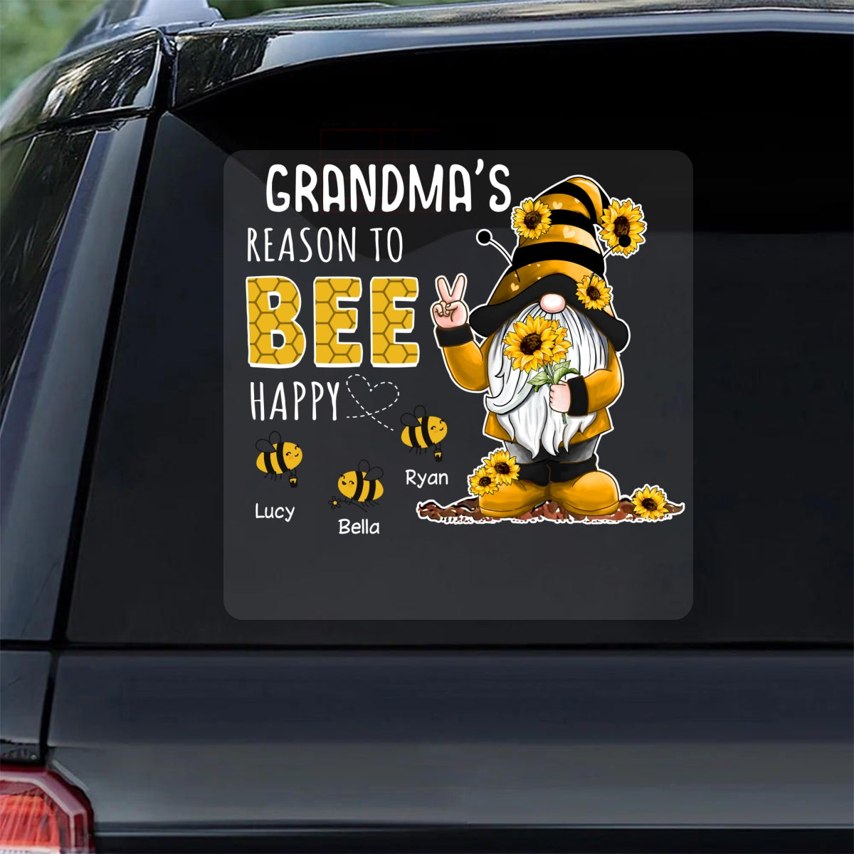 Gnome Grandma‘s Reason To Bee Happy Personalized Decal