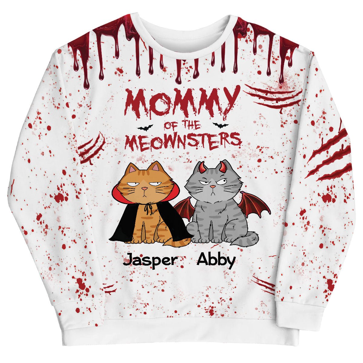 Halloween Mommy Daddy Of The Monsters Cats Personalized 3D Sweatshirt