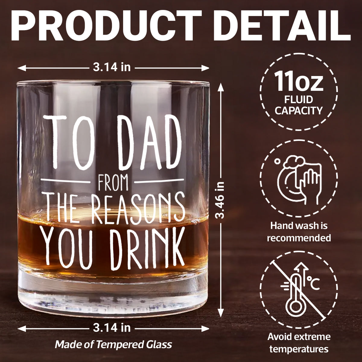 To Cat Dad from the Reasons You Drink Personalized Wine Glass, Father's Day Gift for Cat Dads