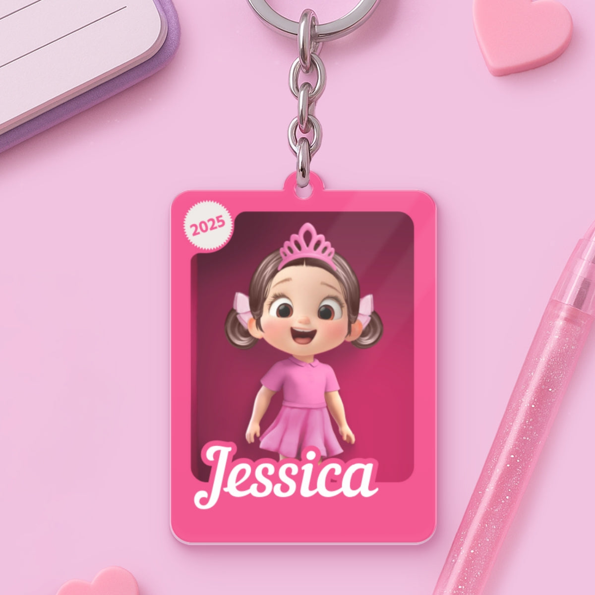 Personalized Name Tag for Backpack, 3D Effect Action Figure, Back To School Gift for Kids