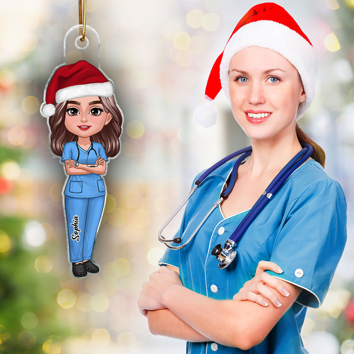 Nurse Doctor Christmas Personalized Acrylic Ornament