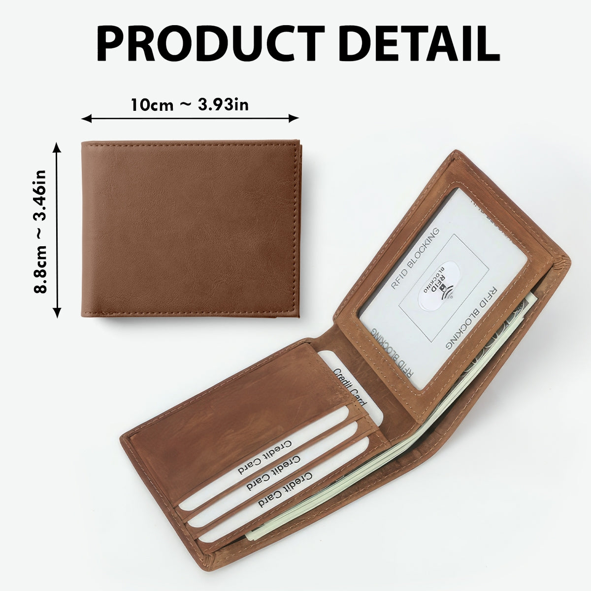 Dad We Love You Personalized Printed Leather Wallet, Gift For Husband, Dad