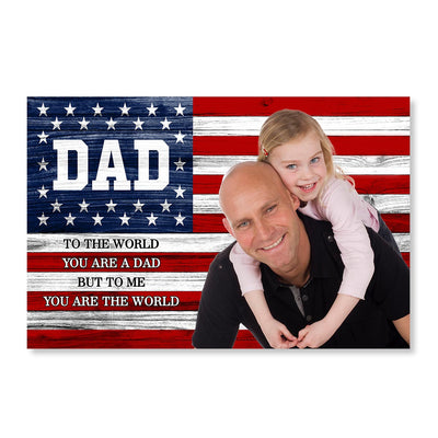 Nation Flag To Me You Are The World Photo Inserted Personalized Poster, Gift For Dad, For Husband