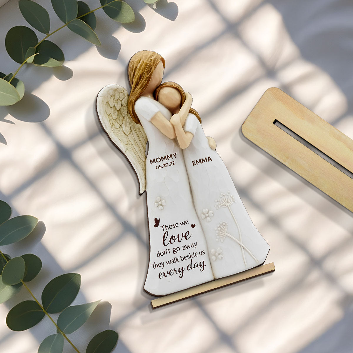 Those We Love Don't Go Away Mom Dad 3D Effect Personalized Standing Wooden Plaque, Sympathy gift, Memorial keepsake