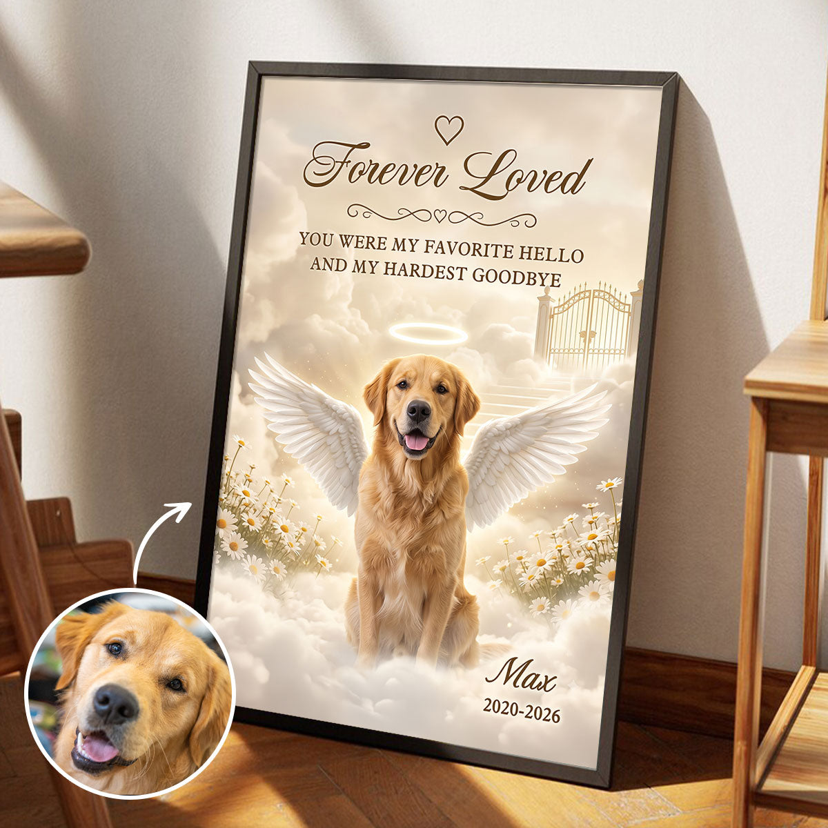 Forever Loved Dog Cat Angel Memorial - Personalized Poster - Memorial Gift, Gift For Pet Lovers