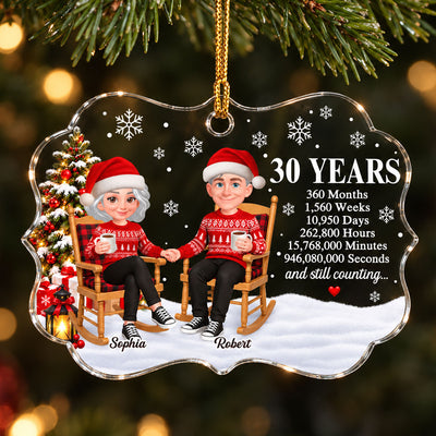 30 40 50 Years & Still Counting - Personalized Acrylic Ornament - Christmas Gift For Wife Husband Dad Mom