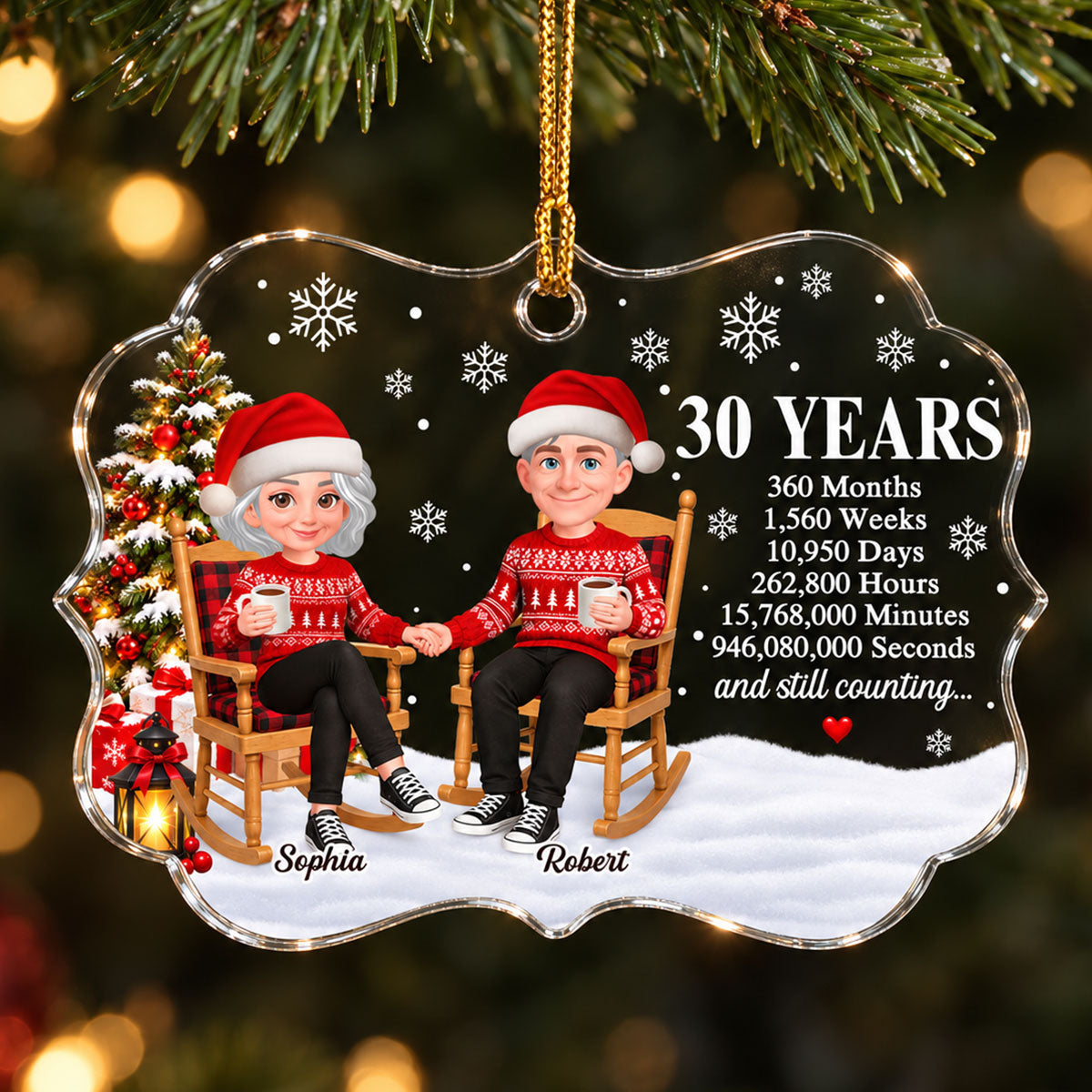 30 40 50 Years & Still Counting - Personalized Acrylic Ornament - Christmas Gift For Wife Husband Dad Mom