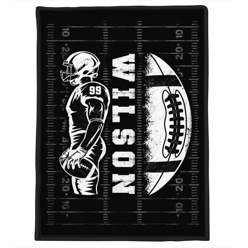 Custom Football Senior Player - Personalized Fleece Blanket - Senior Night Gift, Christmas Gift for Son, Grandson
