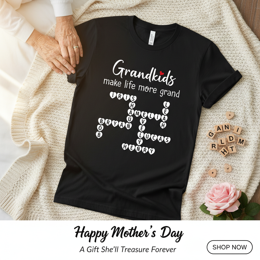 The Greatest Gift You Ever Know Crossword Puzzle Art - Personalized Shirt - Gift For Grandma, Gift For Mom