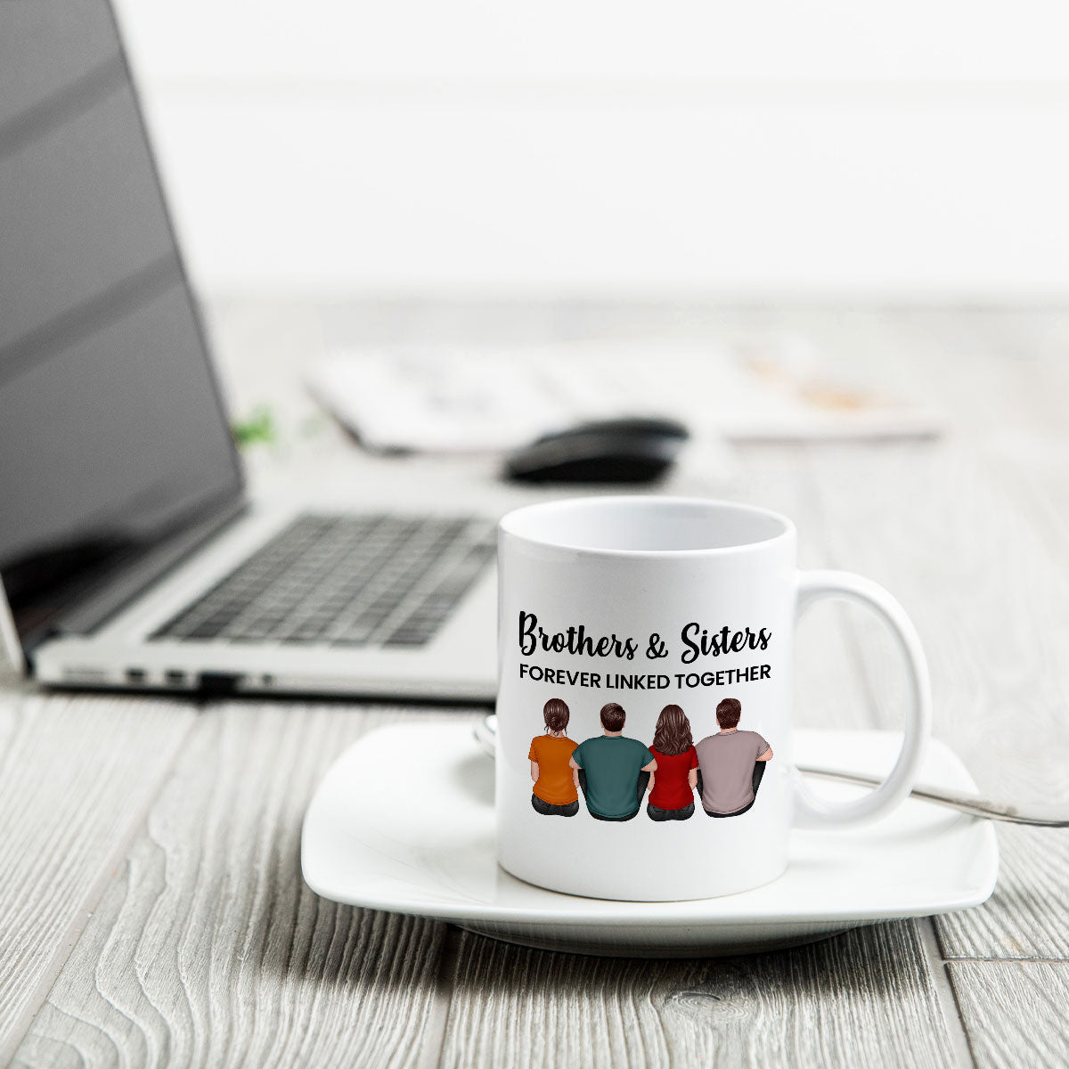 Brothers Sisters Family Linked Together Crossword Puzzle Art Personalized Mug