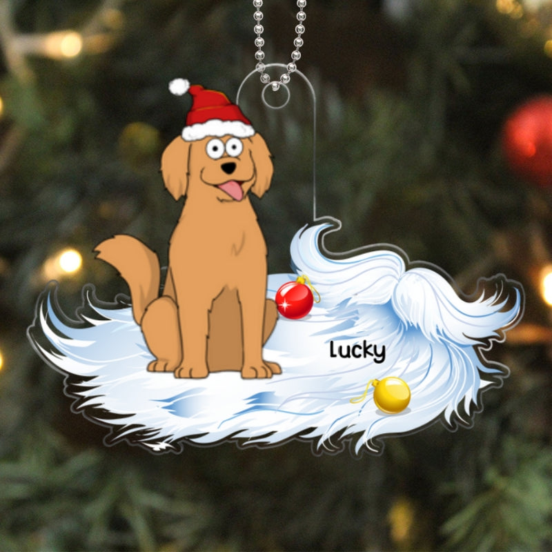 Santa Beard Funny Dog And Cat Personalized Acrylic Ornament