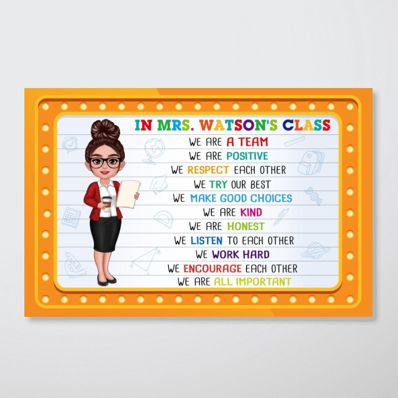 Classroom Rules Personalized Teacher Poster, Motivational Posters for Classroom Decorations, Teacher Supplies