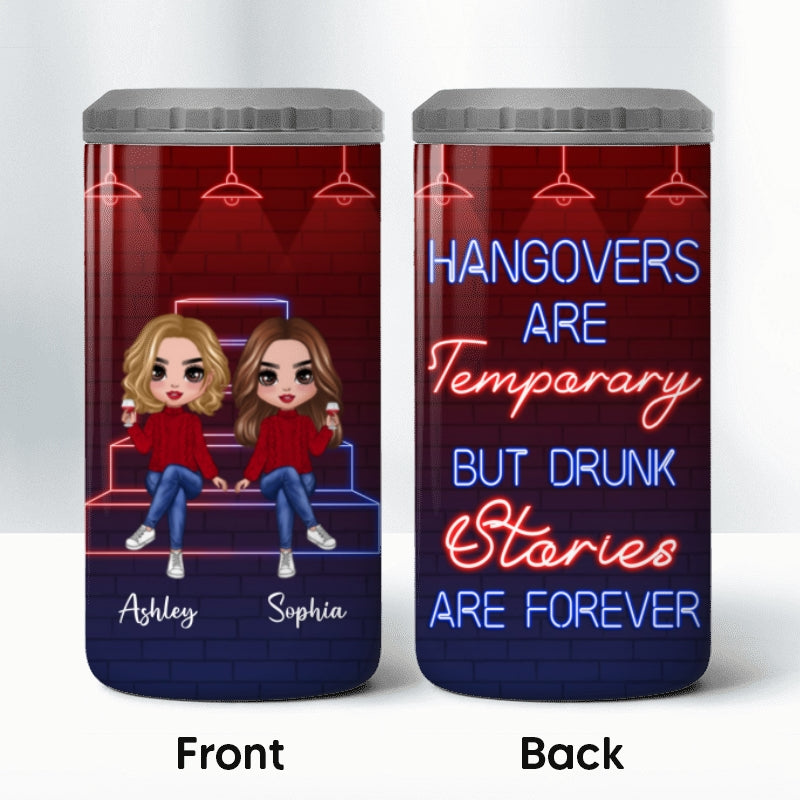 Besties Sister Stair Neon Personalized 4 In 1 Can Cooler