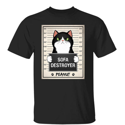 Fluffy Cat Crimes Mugshot Personalized Shirt