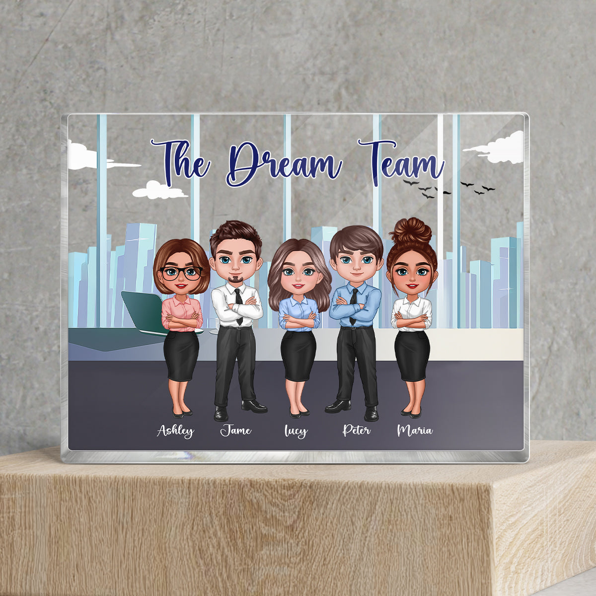 Work Made Us Colleagues Office Worker Personalized Acrylic Block, Gift for Work Besties