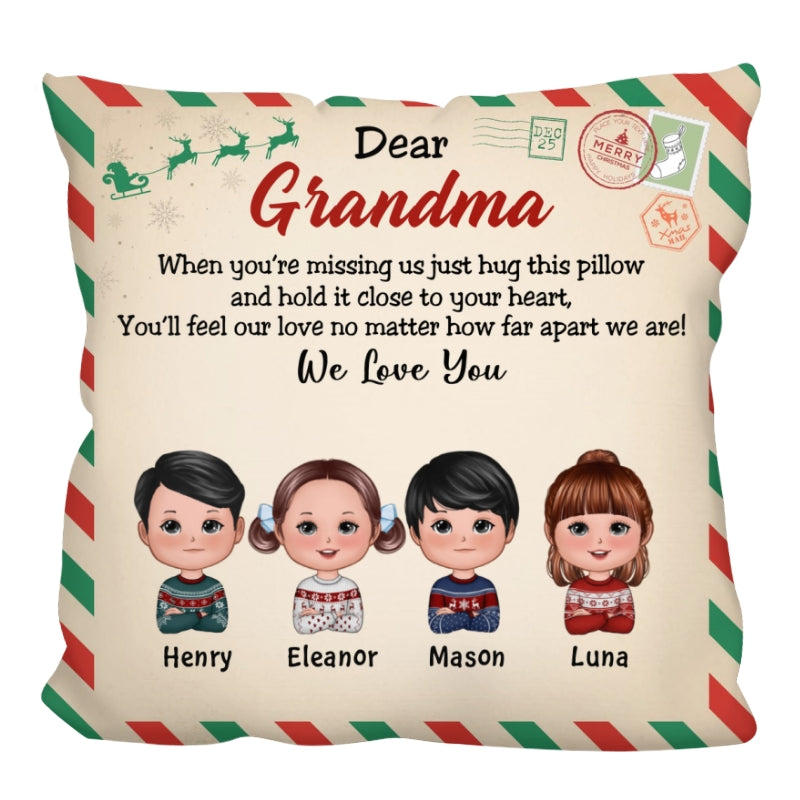 Dear Grandma From Grandkids Personalized Christmas Pillow (Insert Included)