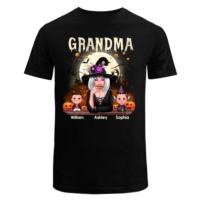 Grandma Mom And Kids Halloween Night Personalized Shirt