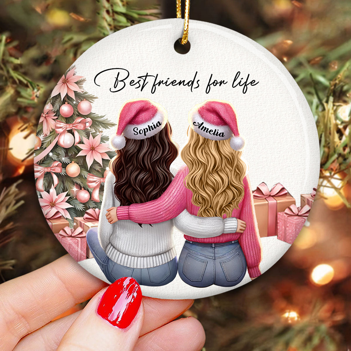 Personalized Best Friends Christmas Ornament – Festive Holiday Keepsake