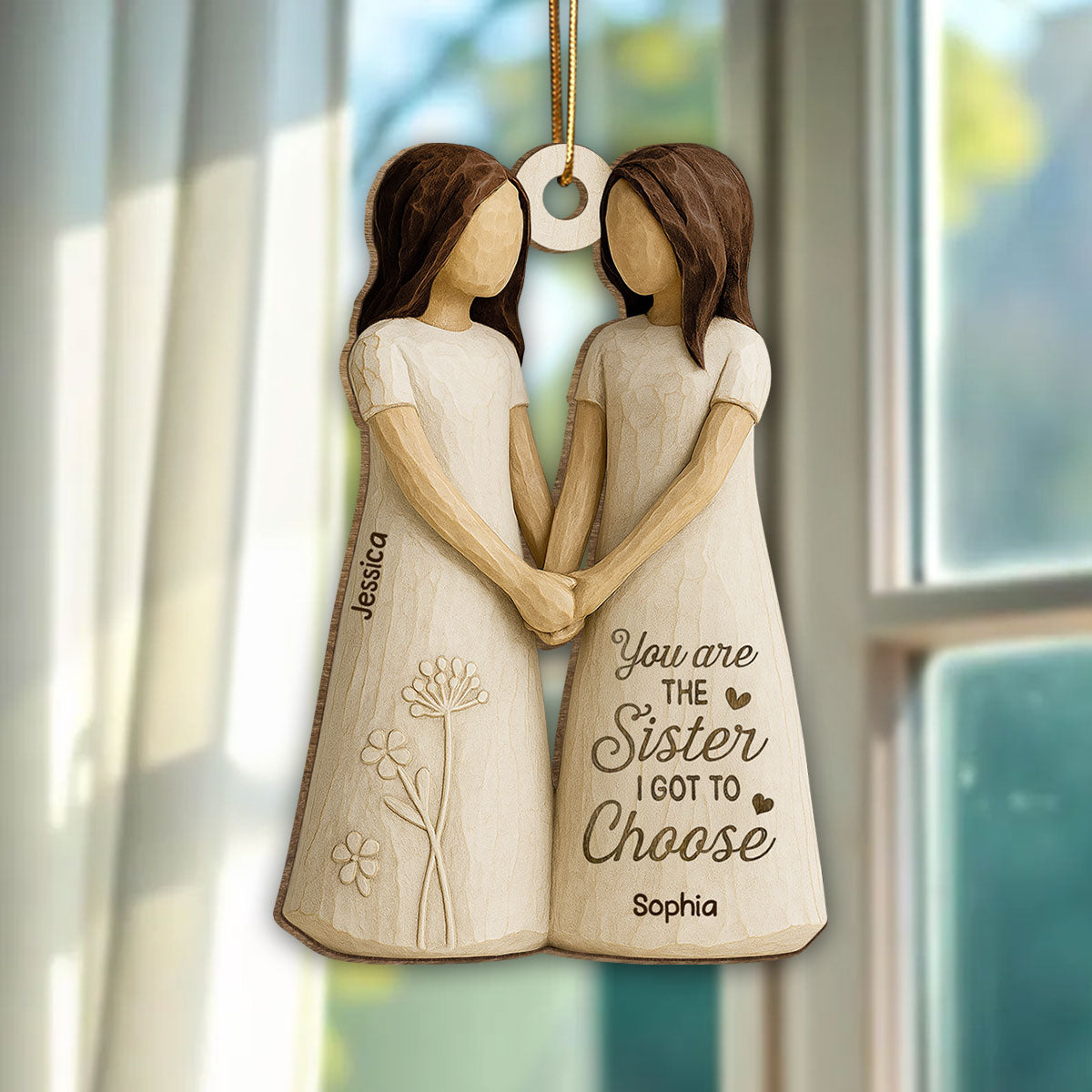 You Are The Sister I Got To Choose Personalized Wooden Ornament, Birthday Gift Friendship Gift for Besties, Best Friends