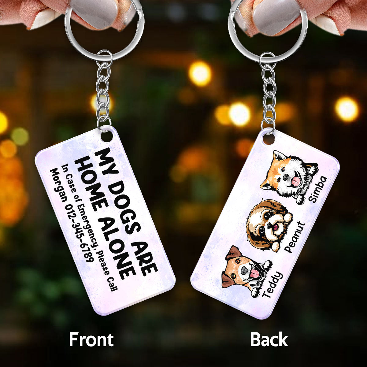 My Pets Home Alone Peeking Dog Cat Gift For Pet Lover Personalized Acrylic Keychain