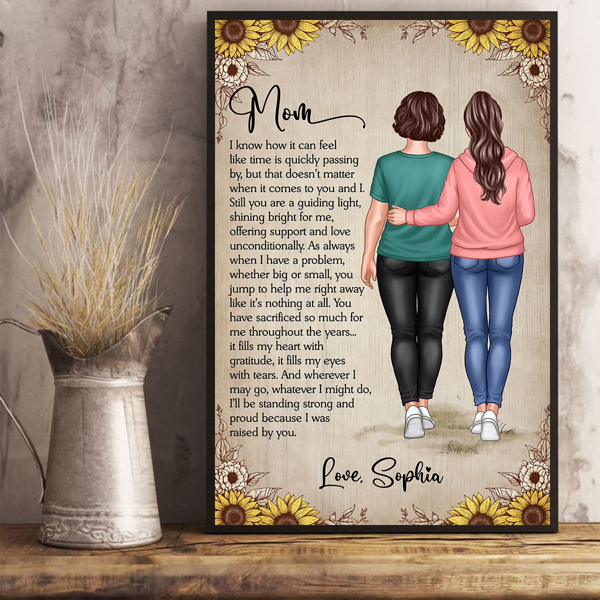 To My Mom From Daughter Mother‘s Day Gift Personalized Vertical Poster