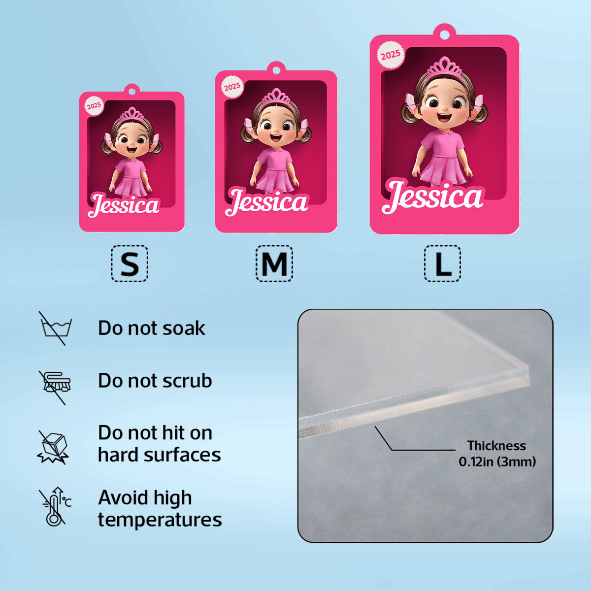 Personalized Name Tag for Backpack, 3D Effect Action Figure, Back To School Gift for Kids
