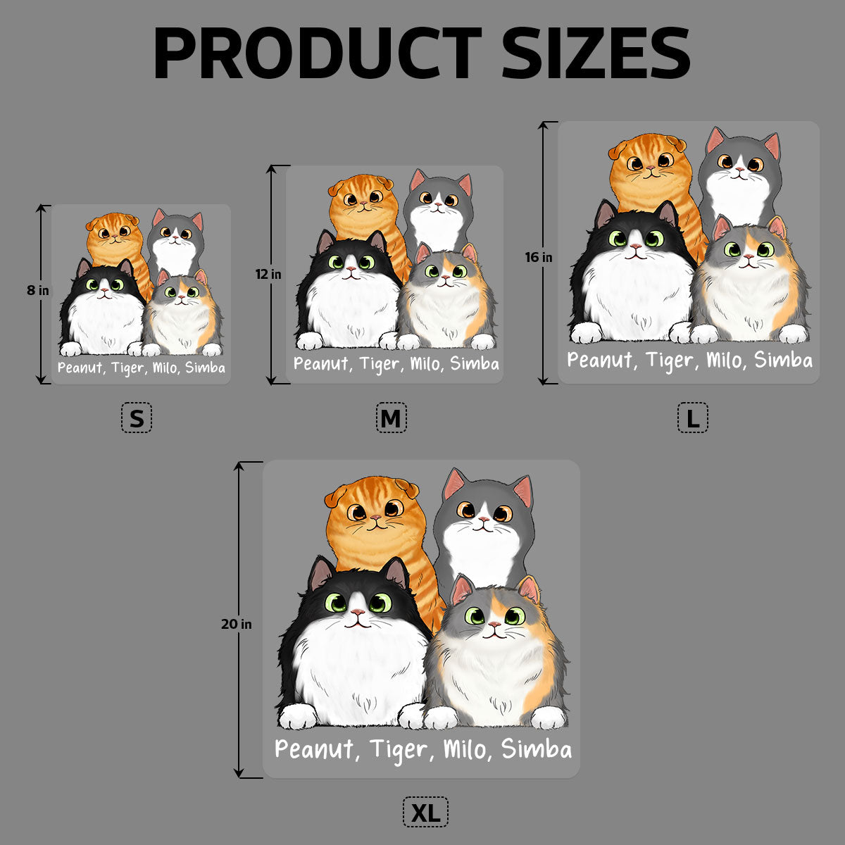 Fluffy Cats Personalized Decal, Gift For Cat Lovers
