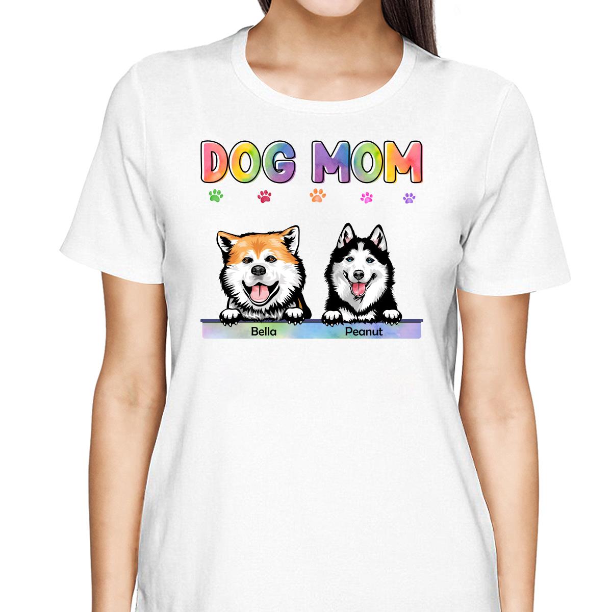 Dog Cat Mom Bright Color Gift For Pet Lover Personalized Shirt