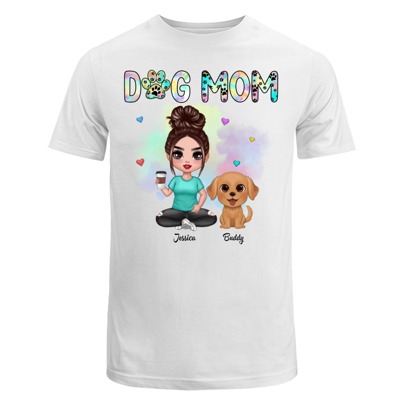 Pastel Paw Patterns Dog Mom Watercolor Cute Dogs Personalized Shirt