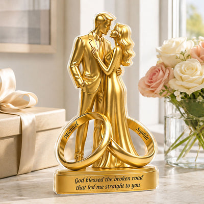 Wedding Couple Romantic Anniversary - Personalized Acrylic Block Plaque - Anniversary Gift, Gift For Couple